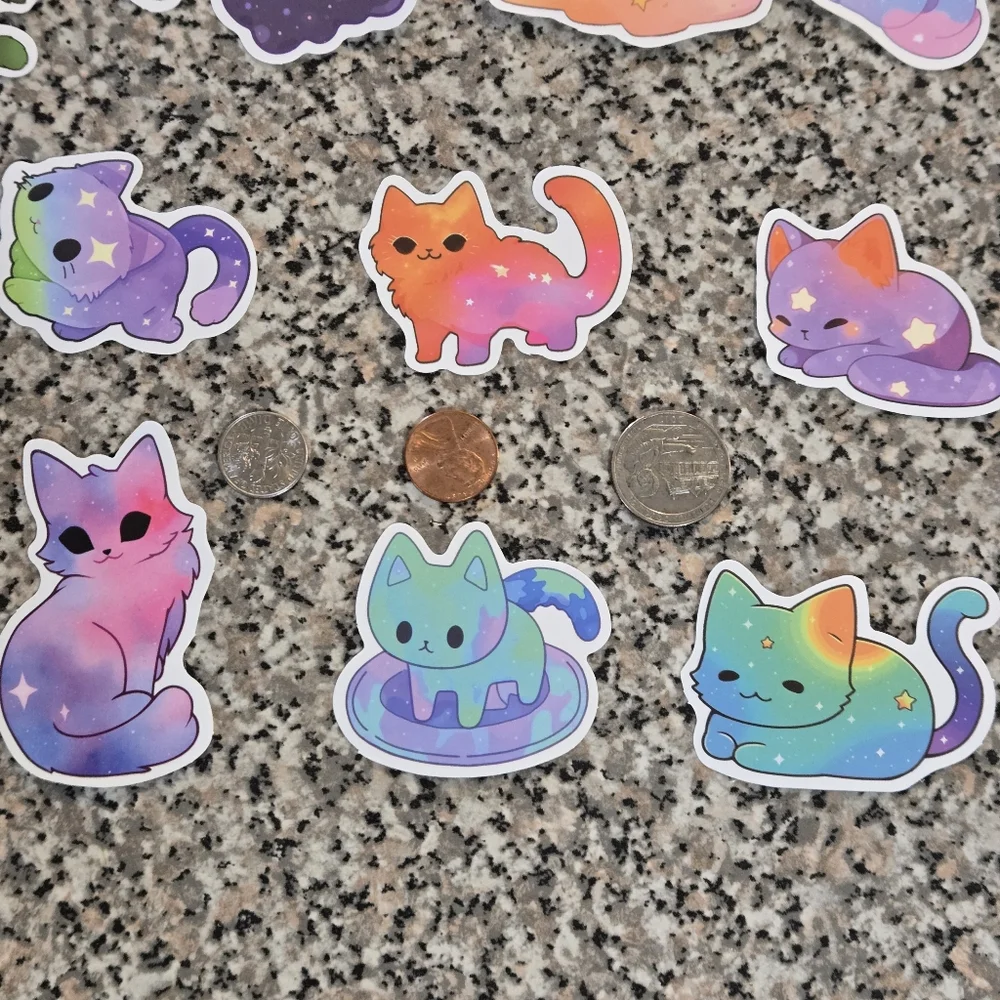 🍒🍒 Galaxy Cat Stickers -15 Random